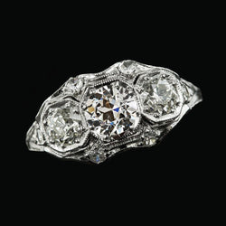 Bijoux Ronds À 3 Réel Diamants De Style Vieille Mine De 4.25 Carats