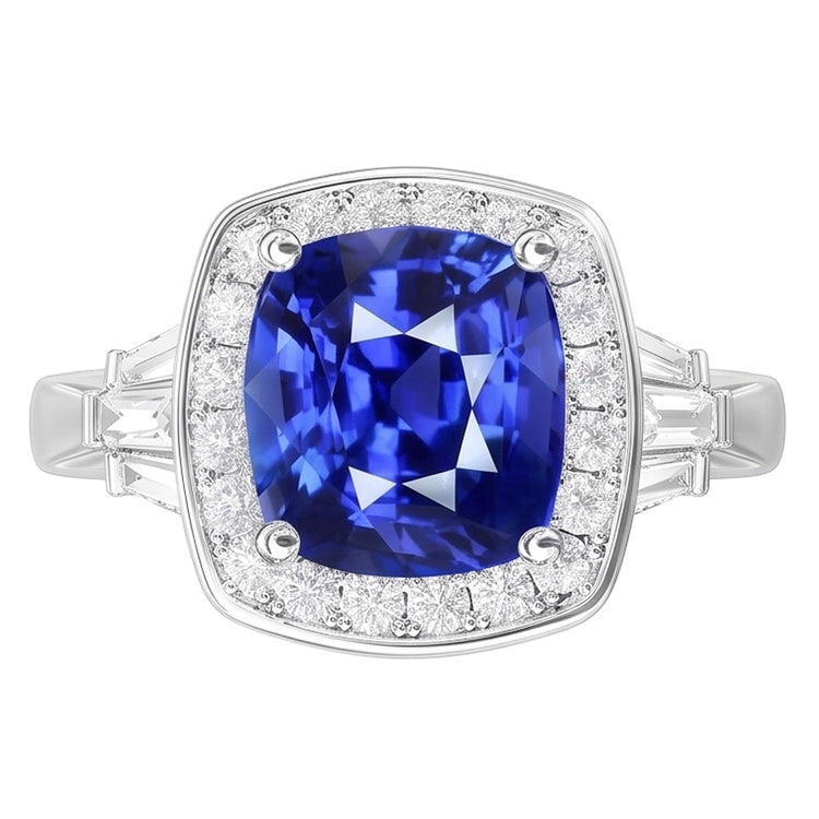 Bijoux Saphir Bleu Et Bague Diamant