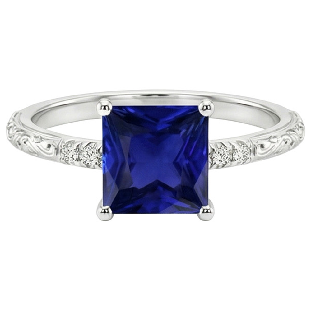 naturel diamant 5.25carats bague sur blanc