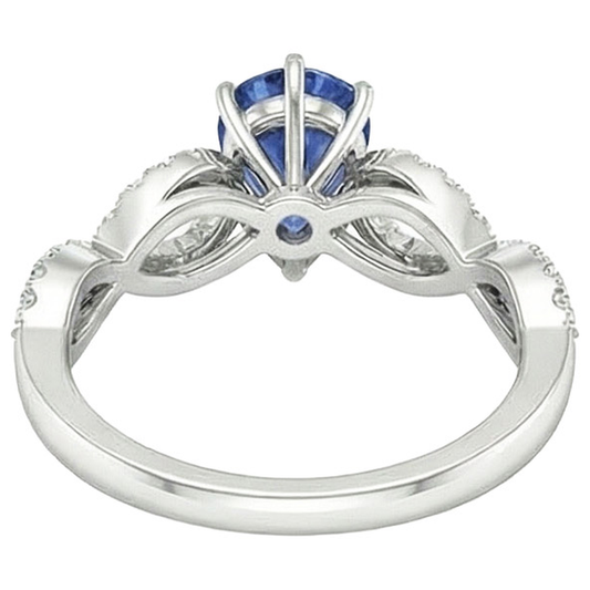 naturel pear diamant 3.50carats bague angle de côté