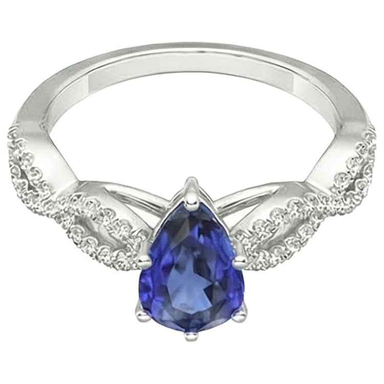 naturel pear diamant 3.50carats bague vue de dessus