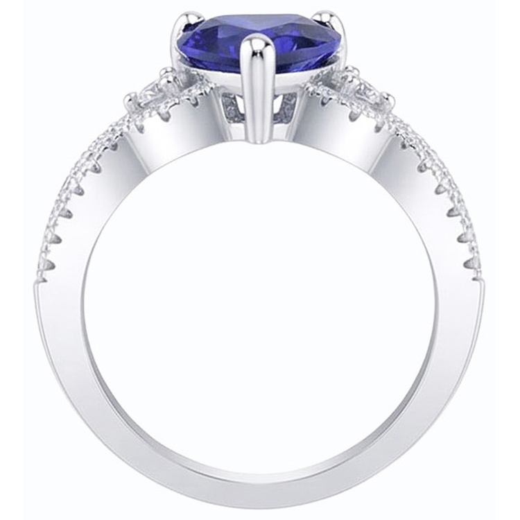 naturel round diamant 3carats bague vue de profil