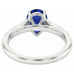 Bijoux en diamant pour femme Bague saphir bleu en forme de poire 3 carats