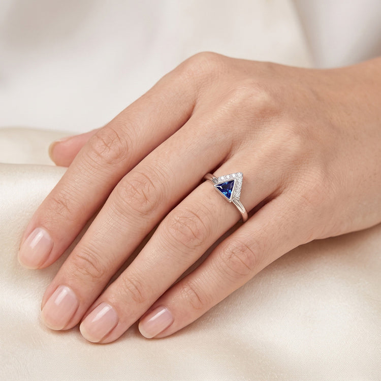 Bijoux en pierres précieuses Bague en saphir de Ceylan de mille milliards de diamants 1 carat