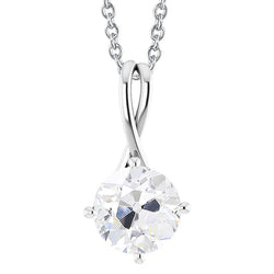Bijoux pendentif Naturel diamant taille ancienne ronde 2.50 carats ensemble de griffes