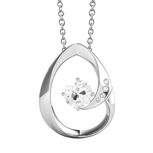 Bijoux pendentif Réel diamant rond