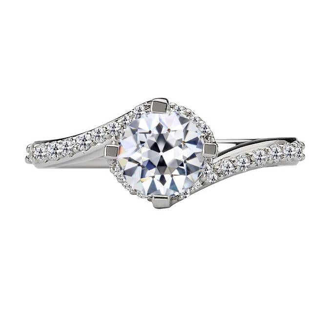Bijoux pour dames Vieux mineur Véritable Diamond Ring Tension Style 4 Carats