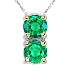 Pendentif Gemme Or Deux Tons 14 Carats avec Émeraude – 2,50