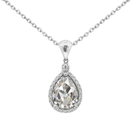 Taille Old Mine Brillant bague en Or Blanc 14 Carats – vue principale