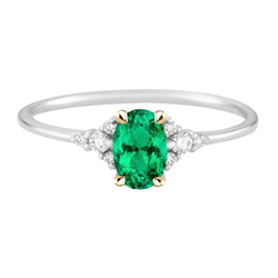 Sophistiqué Bague avec Gemme avec Émeraude Fine Certifié GIA – 2