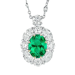 GIA Certifié Émeraude Colombienne Pendentif Pierre Précieuse