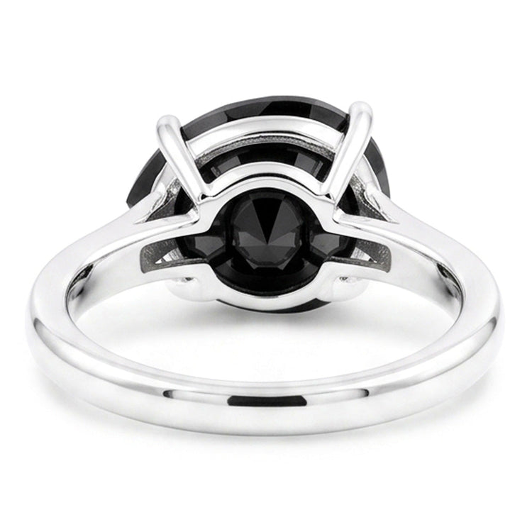 Bijoux en diamant noir - Bague solitaire poire fil couteau en diamant véritable 5 carats en Or Blanc 14 carats