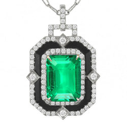 Émeraude Fine Pendentif Gemme – GIA Certifié 3,50 carats Or 14K