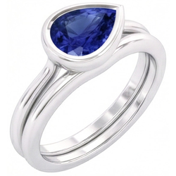 Saphir Bleu Bleuet Bague Pierre Précieuse 1,50 carats – Or Blanc