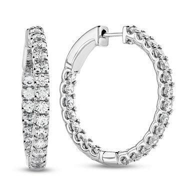 Boucle D'Oreille En Or Blanc Avec Réel Diamant Taille Brillant De 4 Carats Pour Dames