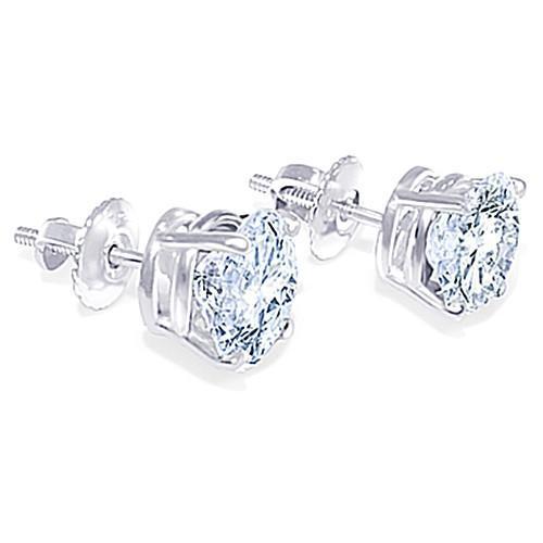 Boucle D'Oreille En Or Blanc Massif 1.80 Carat E Vvs1 Avec Réel Diamants Ronds