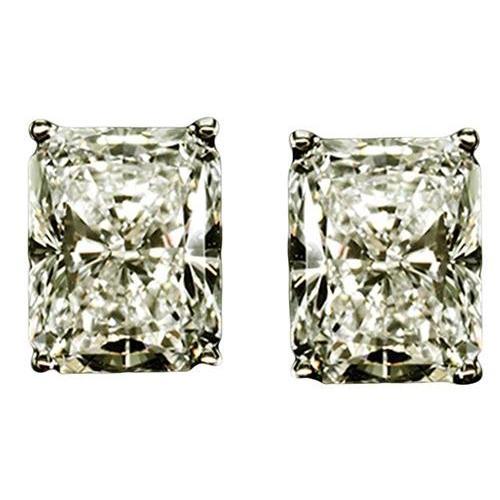 Boucle D'Oreille Réel Diamant 4 Ct. Boucle D'Oreille Clou En Or Blanc Et Diamants