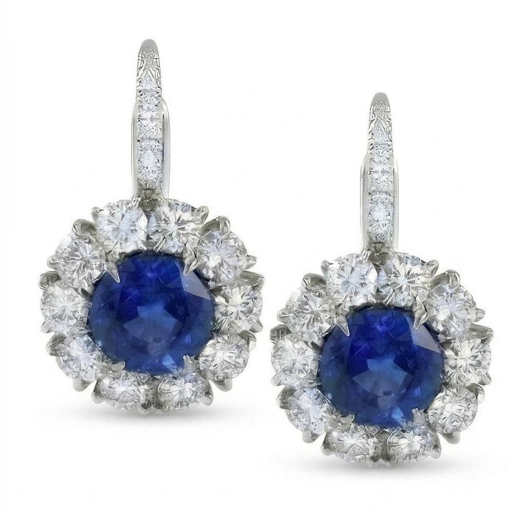 naturel diamant 5carats boucle d'oreille vue de face