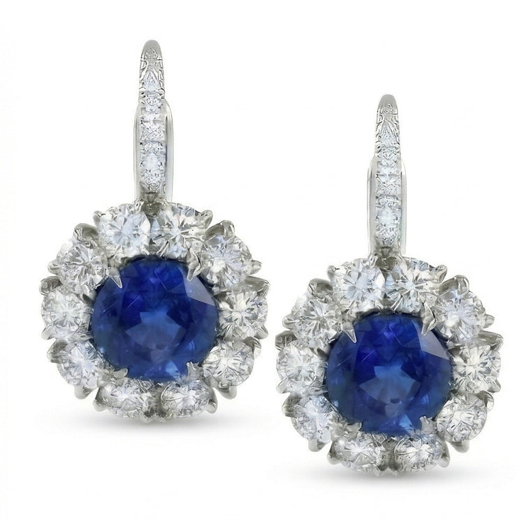 naturel diamant 5carats boucle d'oreille vue de face