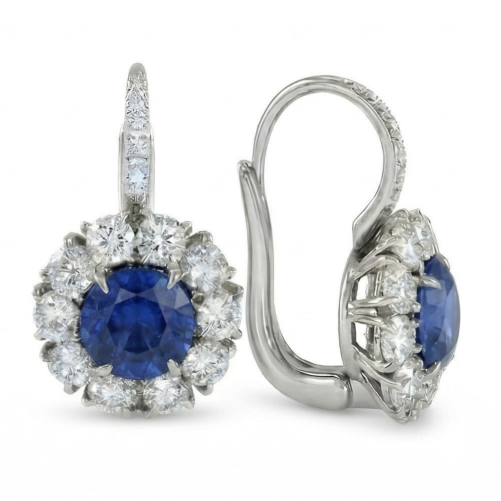 naturel diamant 5carats boucle d'oreille vue de dessus