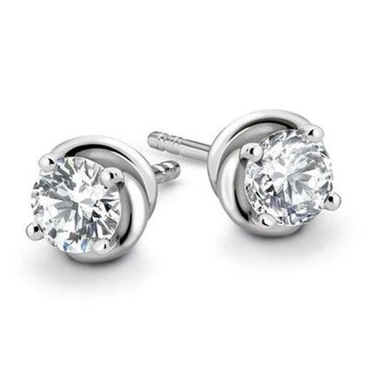 Boucle D'oreille En Or Blanc 14K Sertie De Griffes De 1 Carat Réel Diamant