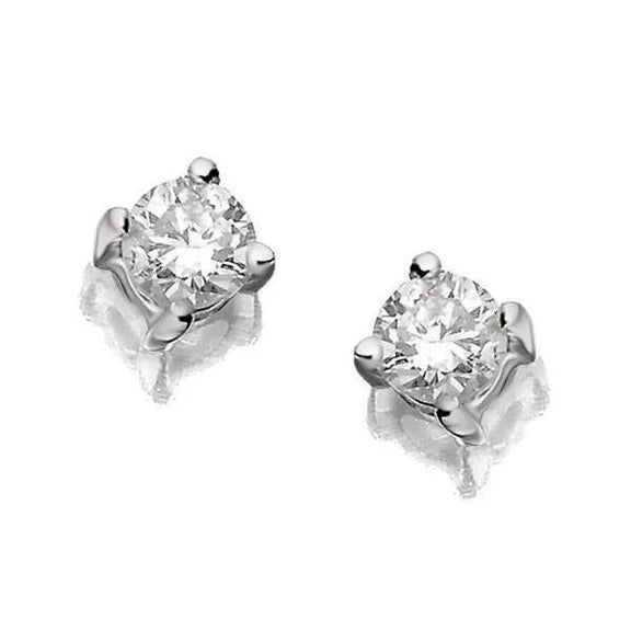 Boucle D'oreille En Réel Diamant 1 Carat Sertie A Quatre Griffes Bijoux Taille Brillant