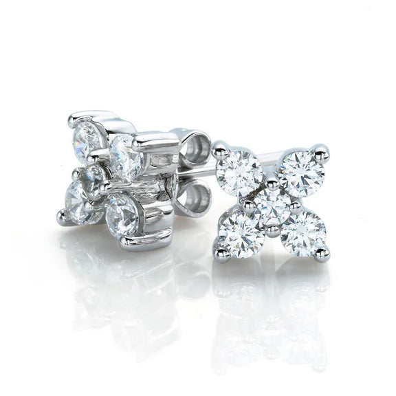 Boucle D'oreille En Réel Diamant Rond 2.40 Ct En Or Blanc 14K Nouveau