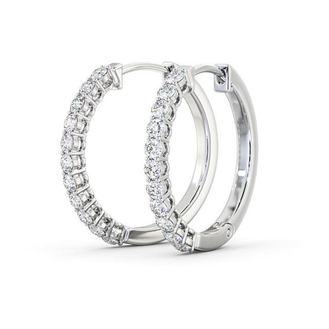 Boucle D'oreille Femme Avec Véritable Diamant Rond 4 Carats En Or Blanc Massif