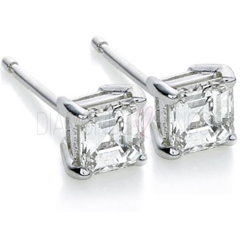 Boucle D'oreille Femme Réel Diamant Asscher 2 Carats