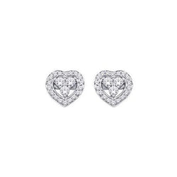 Boucle D'oreille Halo Ronde Avec Réel Diamants Taillés En Brillant De 1.26 Ct Pour Femmes