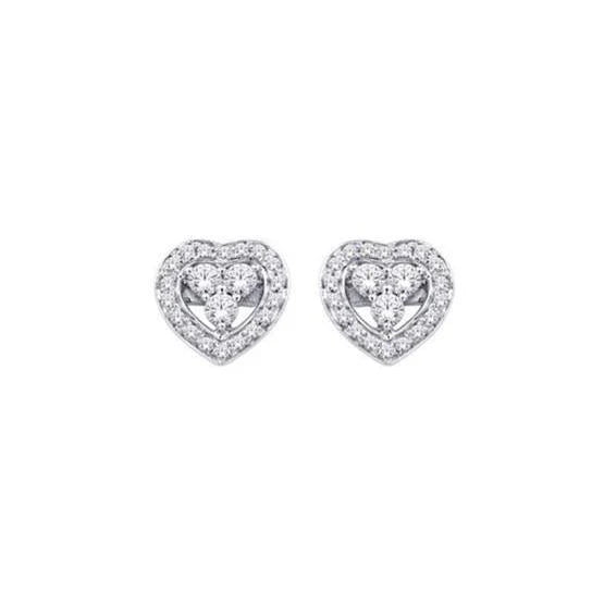 Boucle D'oreille Halo Ronde Avec Réel Diamants Taillés En Brillant De 1.26 Ct Pour Femmes