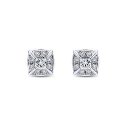 Boucle D'oreille Lady Halo Avec Naturel Diamants Etincelants Taille Princesse 2,60 Ct