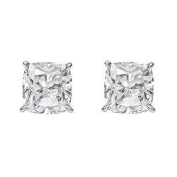 Boucle D'oreille Naturel Diamant 3 Carats Taille Coussin En Or Blanc 14K