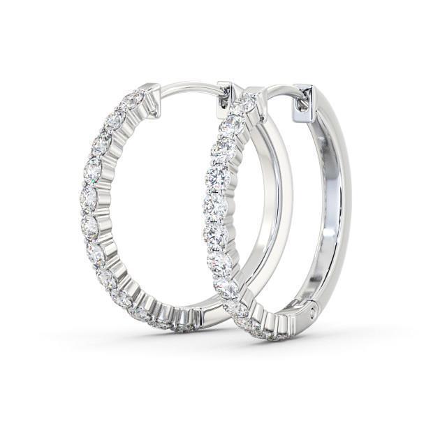 Boucle D'oreille Naturel Diamant Rond Pour Femme En Or Blanc 4,40 Carats