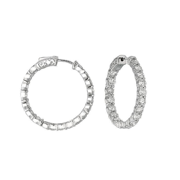 Boucle D'oreille Pour Femme Avec Naturel Diamant Rond De 5,54 Carats Serti Clos WG 14K