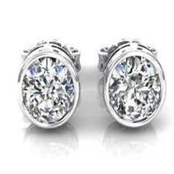 Boucle D'oreille Pour Femme En Or Blanc 14K 2 Carats Sertie De Réel Diamants Ronds