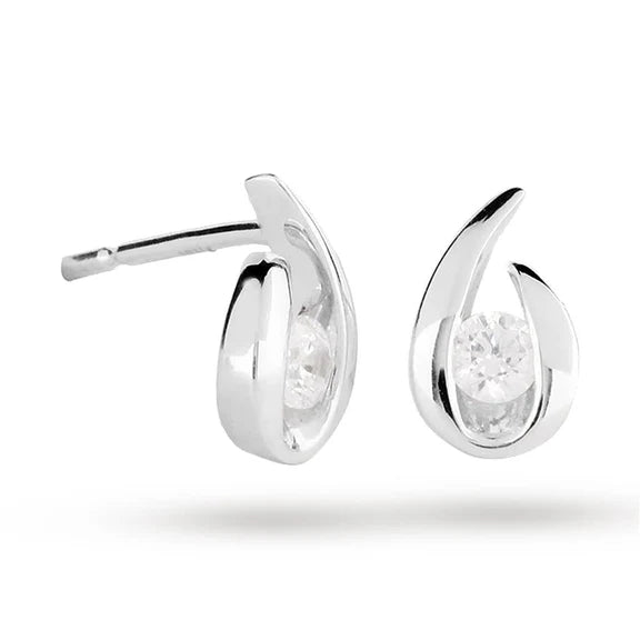 Boucle D'oreille Réel Diamant Coupe Ronde Sertie Clos De 1.4 Ct