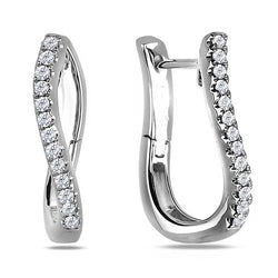 Boucle D'oreille Réel Diamant Pour Femme En Or Blanc Massif 3,10 Carats