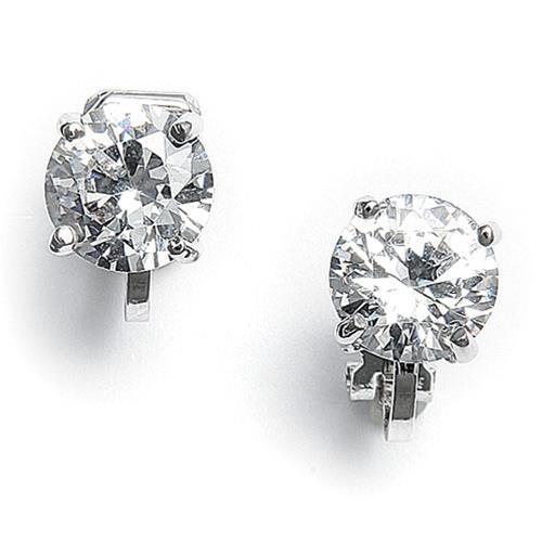 Boucle D'oreille Réel Diamant Rond Brillant De 1.3 Ct En Or Blanc 14K