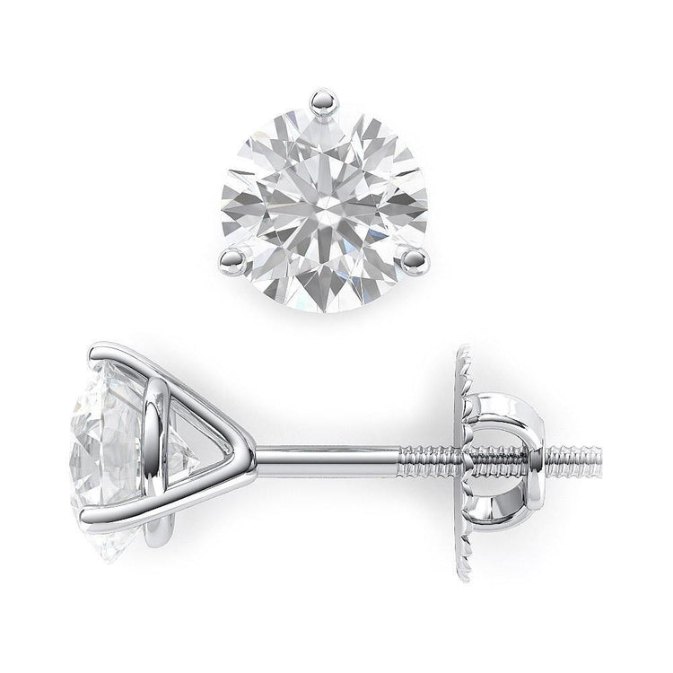 Boucle D'oreille Réel Diamant Rond Solitaire 1.65 Carats Or Blanc 14K