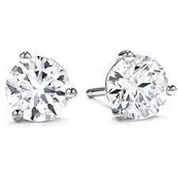 Boucle D'oreille Réel Diamant Solitaire Coupe Ronde 1 Carat En Or Blanc 14K Nouveau