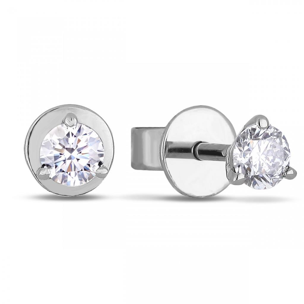 Boucle D'oreille Solitaire Naturel Diamant Coupe Ronde 1.40 Ct