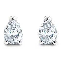 Boucle D'oreille Solitaire Réel Diamant 5 Carats Sertie De Grosses Griffes Taille Poire