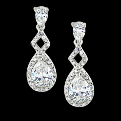 Boucle d'oreille Poire Réel Diamant Style pendante 3,75 Carats Boucle d'Oreille Or Blanc Nouveau