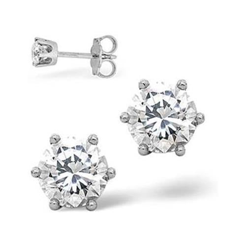 Boucle d'oreille en platine avec Naturel diamants ronds de 1.20 ct