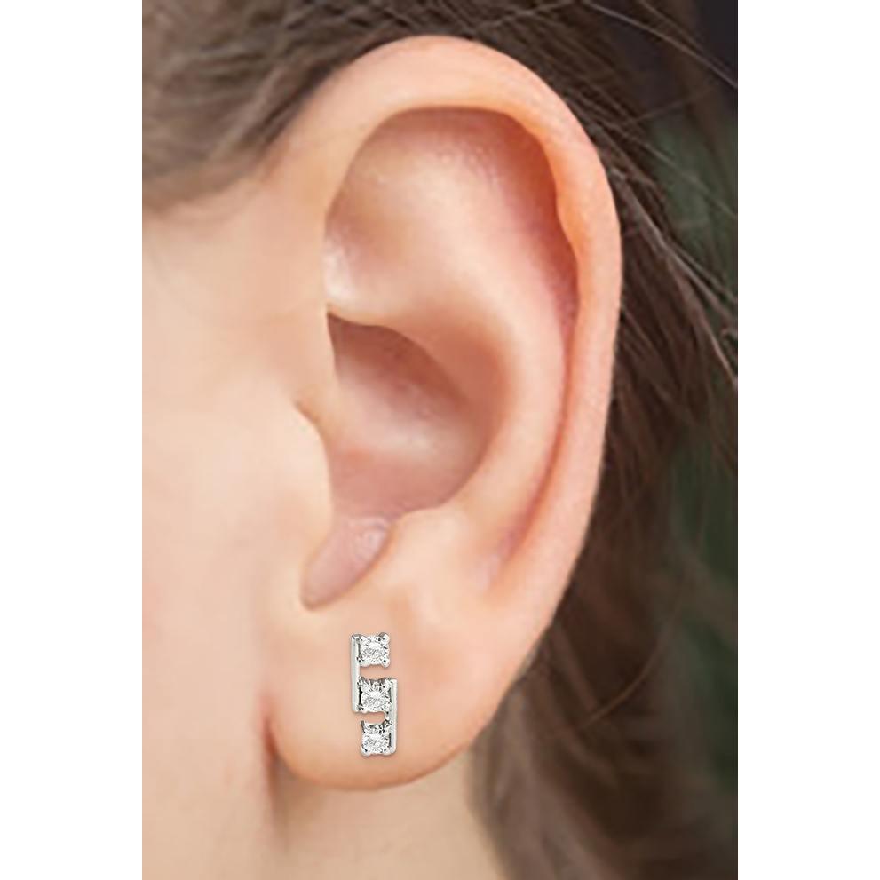 Boucle D'oreille Naturel Diamant Pendante Ronde 1.80 Carat Or Blanc 14K Style Unique