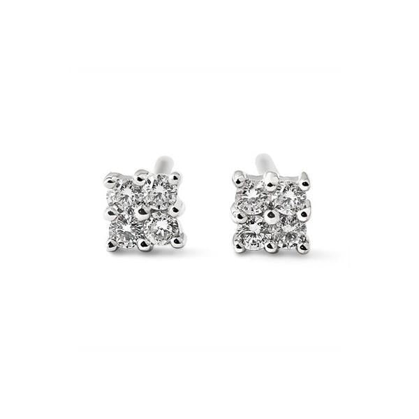 Boucles D'Oreilles À Véritable Diamants Ronds De 3.20 Carats Sertie De Griffes En Or Blanc 14K