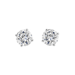 Boucles D'Oreilles Avec Réel Diamants Ronds De 3.20 Cts En Or Blanc 14K