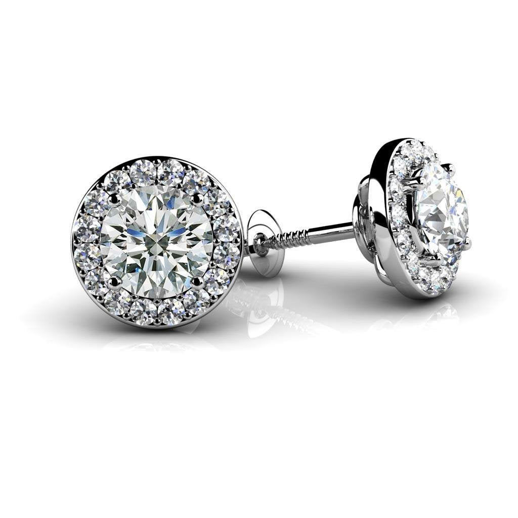 Boucles D'Oreilles Cercle Designer 4.60 Carats Réel Diamants Brillants Ronds