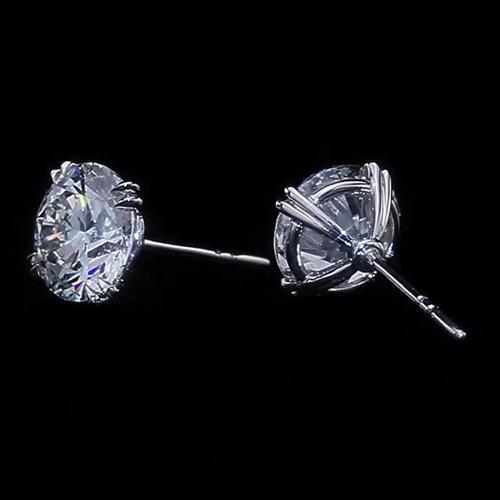 Boucles D'Oreilles Clous D'Oreilles À Véritable Diamants Solitaires 3 Ct En Or Blanc Femme